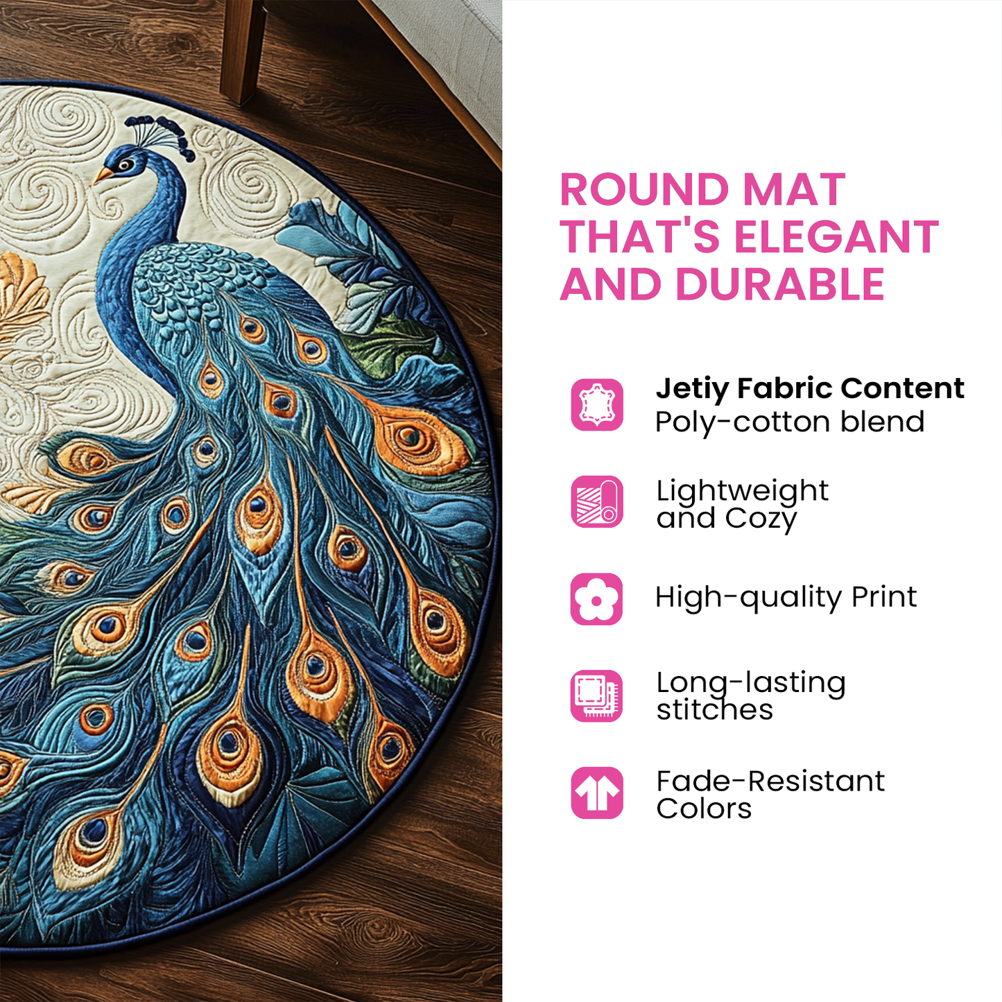 Rustic Drive Quilted Round Mat NCU0PTT369