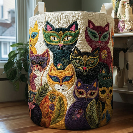 Carnival Cats Quilted Laundry Basket NCU0PTT2513