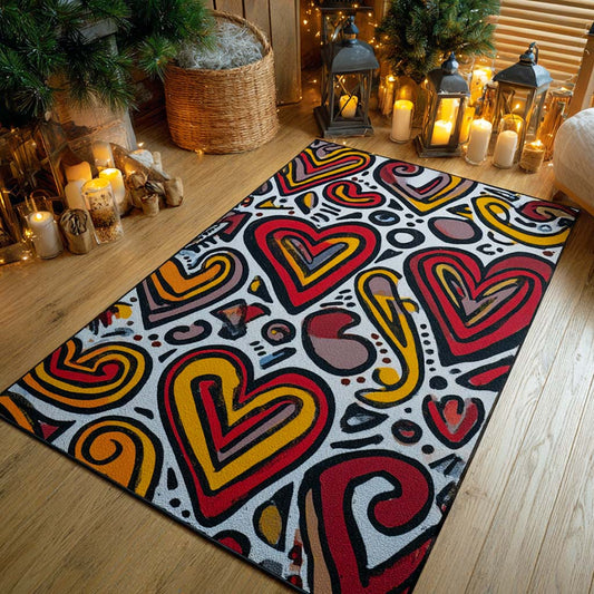 Carnival Swirl Hearts Area Rug NCU0NXD1229