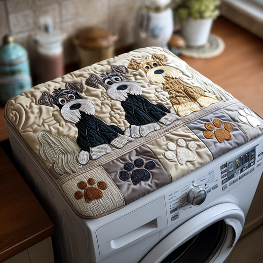 Cartoon Schnauzer Quilted Washer and Dryer Cover NCU0NNT1686