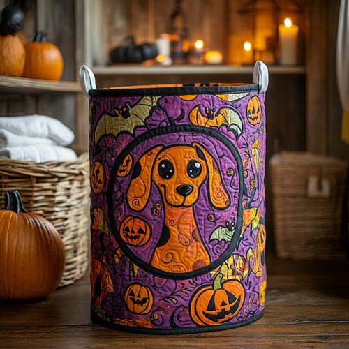 Cartoon Dachshund Quilted Laundry Basket NCU0NXD304