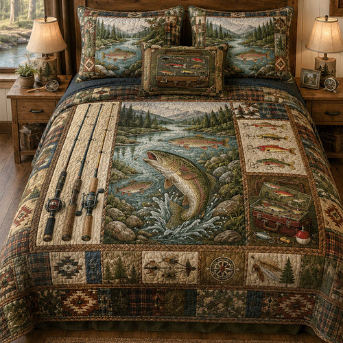 Cast Into the Wild 3-Piece Quilted Bedding Set NCU0PTT3176