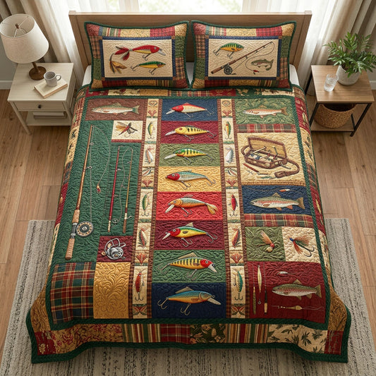 Cast Master 3-Piece Quilted Bedding Set NCU0NTD1788