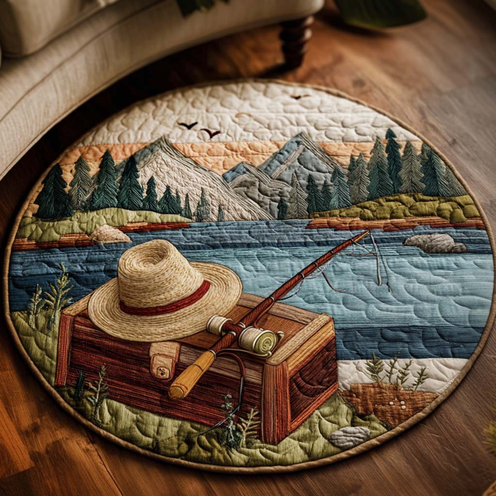 Fishing Quilted Round Mat NCU0QN046