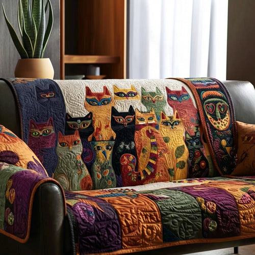 Cat Carnival Quilted Sofa Cover NCU0PTT2982