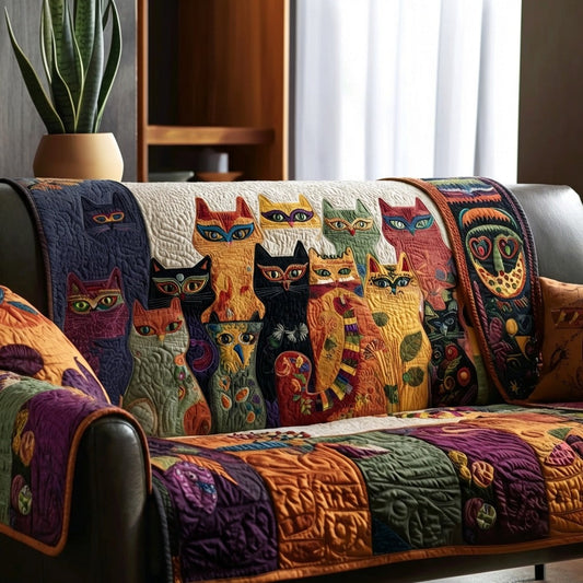 Cat Carnival Quilted Sofa Cover NCU0PTT2982