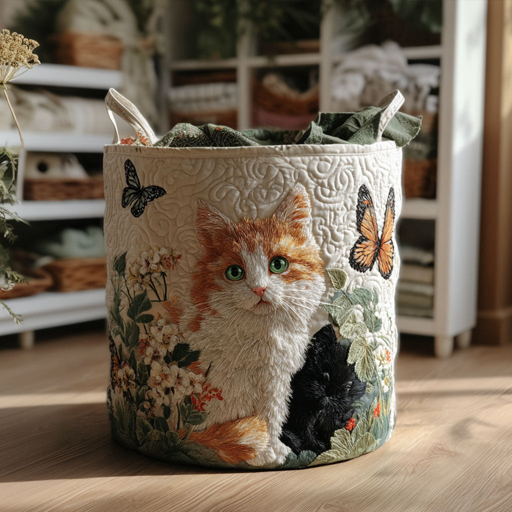 Cat Charm Quilted Laundry Basket NCU0PTT2076