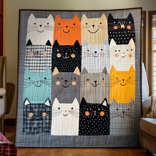 Cat Collage Quilted Blanket NCU0TH1528