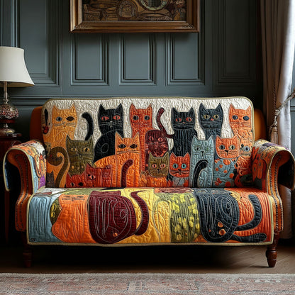 Cat Collage Quilted Sofa Cover NCU0PTT2137