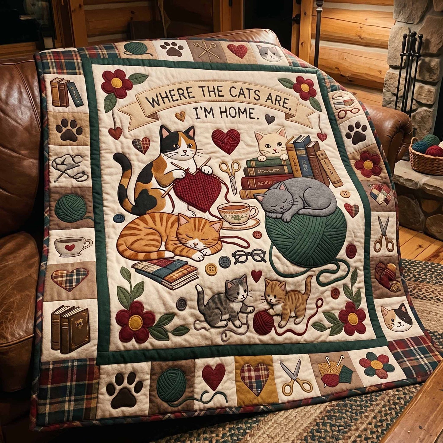 Cat Corner Quilted Blanket NCU0NXD1884