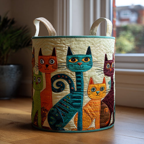 Cat Delight Quilted Laundry Basket NCU0DV1627