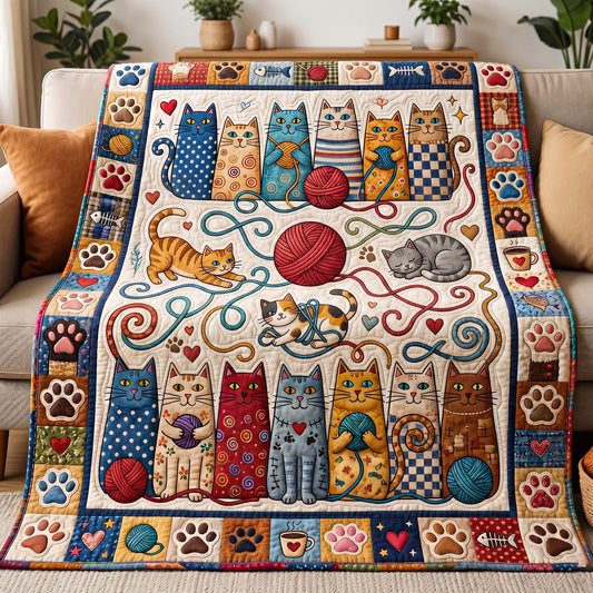 Cat Friends Quilted Blanket NCU0NXD1856