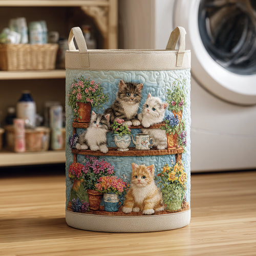 Cat Garden Quilted Laundry Basket NCU0HNH685