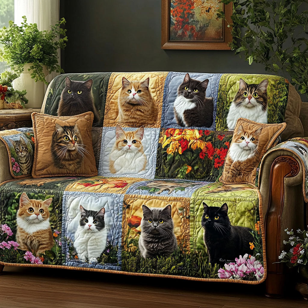 Cat Garden Quilted Sofa Cover NCU0NNT2848