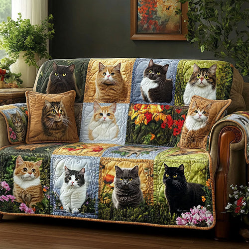 Cat Garden Quilted Sofa Cover NCU0NNT2848