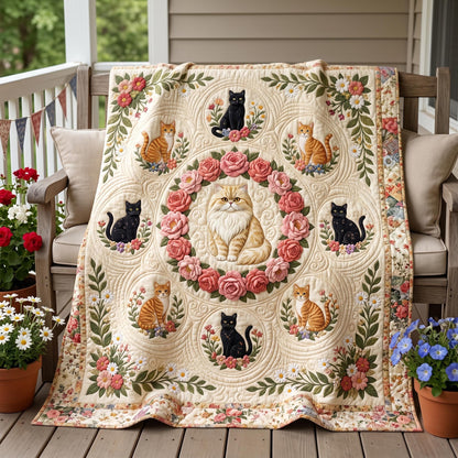 Cat Harmony Quilted Blanket NCU0NTD1924