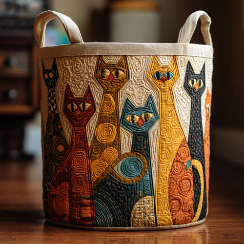Cat Harmony Quilted Laundry Basket NCU0DV1622
