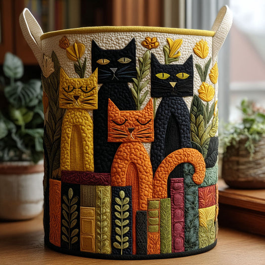 Cat Harmony Quilted Laundry Basket NCU0PTT2476