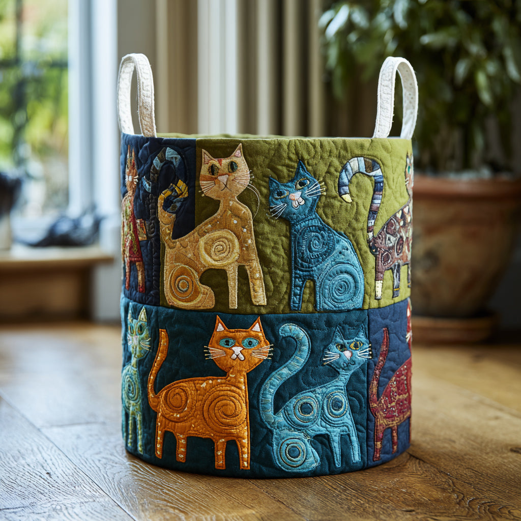 Cat Haven Quilted Laundry Basket NCU0DV1623