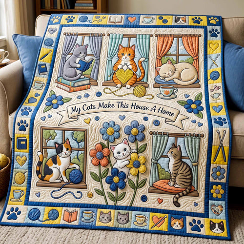 Cat House Quilted Blanket NCU0NXD1875