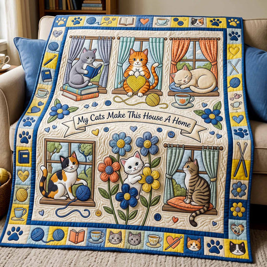 Cat House Quilted Blanket NCU0NXD1875