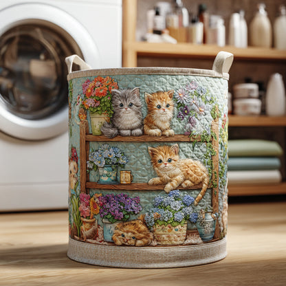 Cat Meadow Quilted Laundry Basket NCU0HNH687
