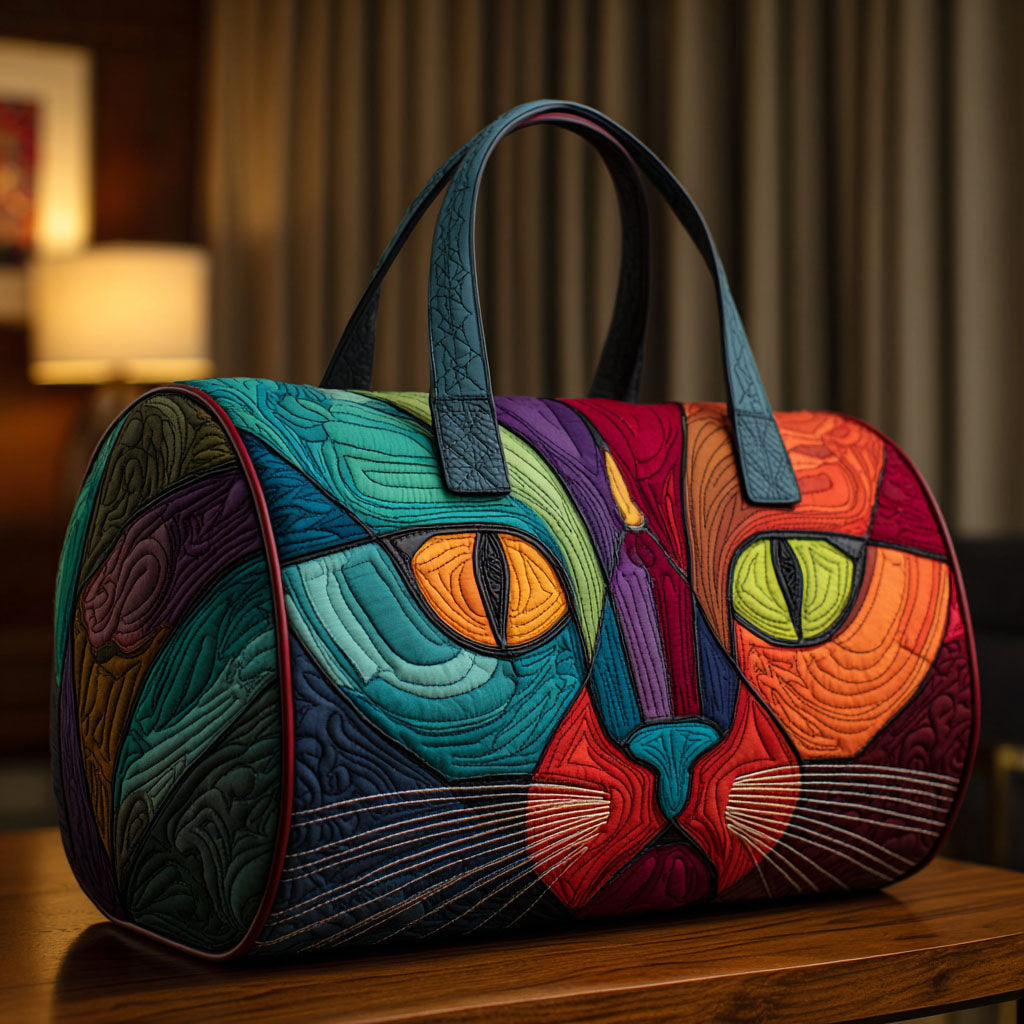 Cat Mosaic Quilted Duffle Bag NCU0DDK2376