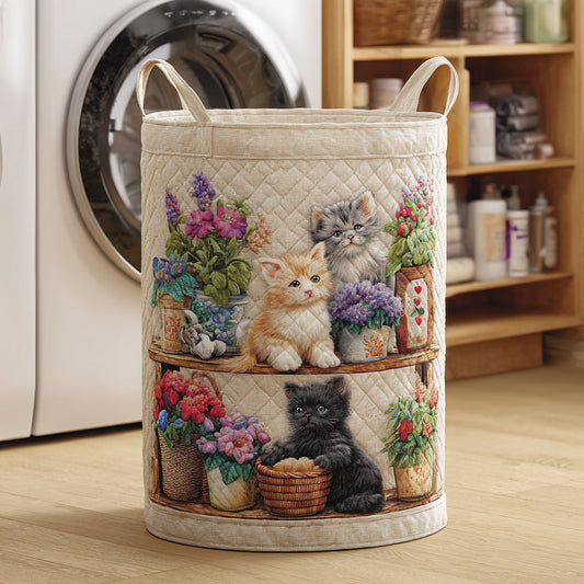 Cat Shelf Quilted Laundry Basket NCU0HNH688