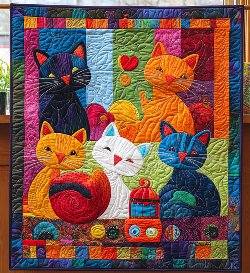 Cat Song Quilted Blanket NCU0DV653