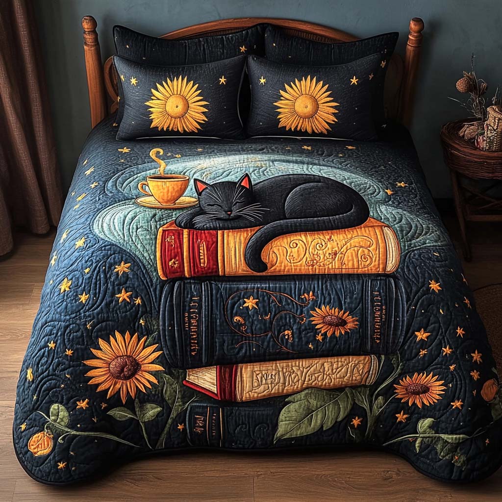 Cat Spirit 3-Piece Quilted Bedding Set NCU0NNL209