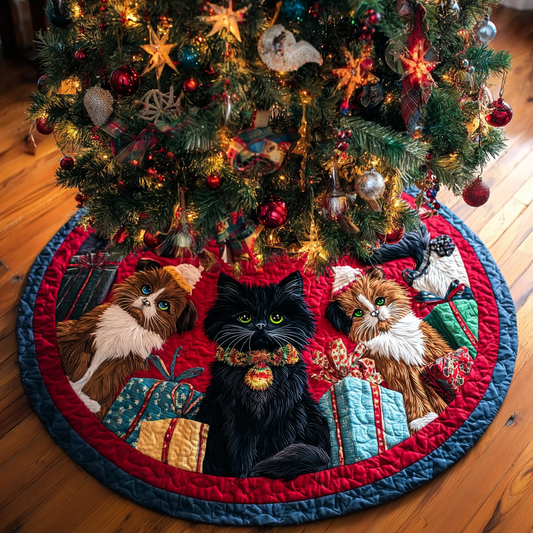 Cat Spirit Christmas Quilted Tree Skirt NCU0DDK1442
