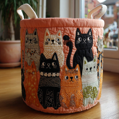 Cat Whispers Quilted Laundry Basket NCU0DV1624