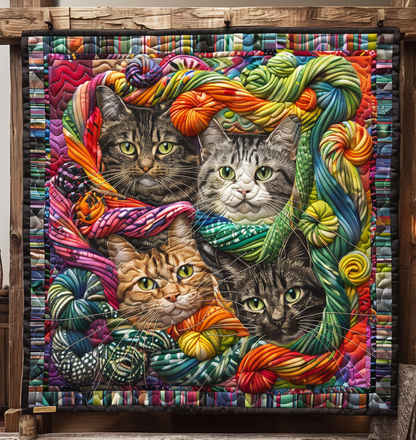 Cat Wool Wonderland Quilted Blanket NCU0DV1365