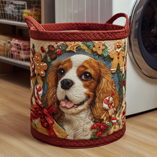 Cavalier Christmas Cookie Quilted Laundry Basket NCU0HNH455