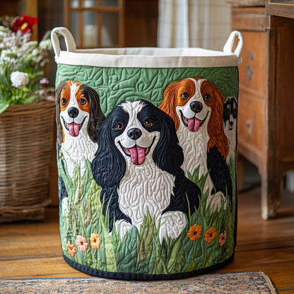 Cavalier Family Charm Quilted Laundry Basket NCU0NXD787