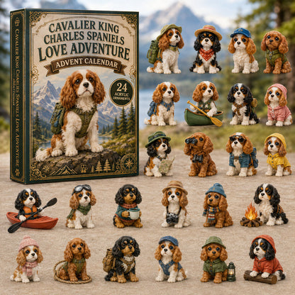 CHRISTMAS KICKOFF 40% OFF - Cavalier Love Adventure Advent Calendar 2026 - 24-Day Festive Countdown, Acrylic Charms Blind Box - Gift For Dog Lovers AC0TM246