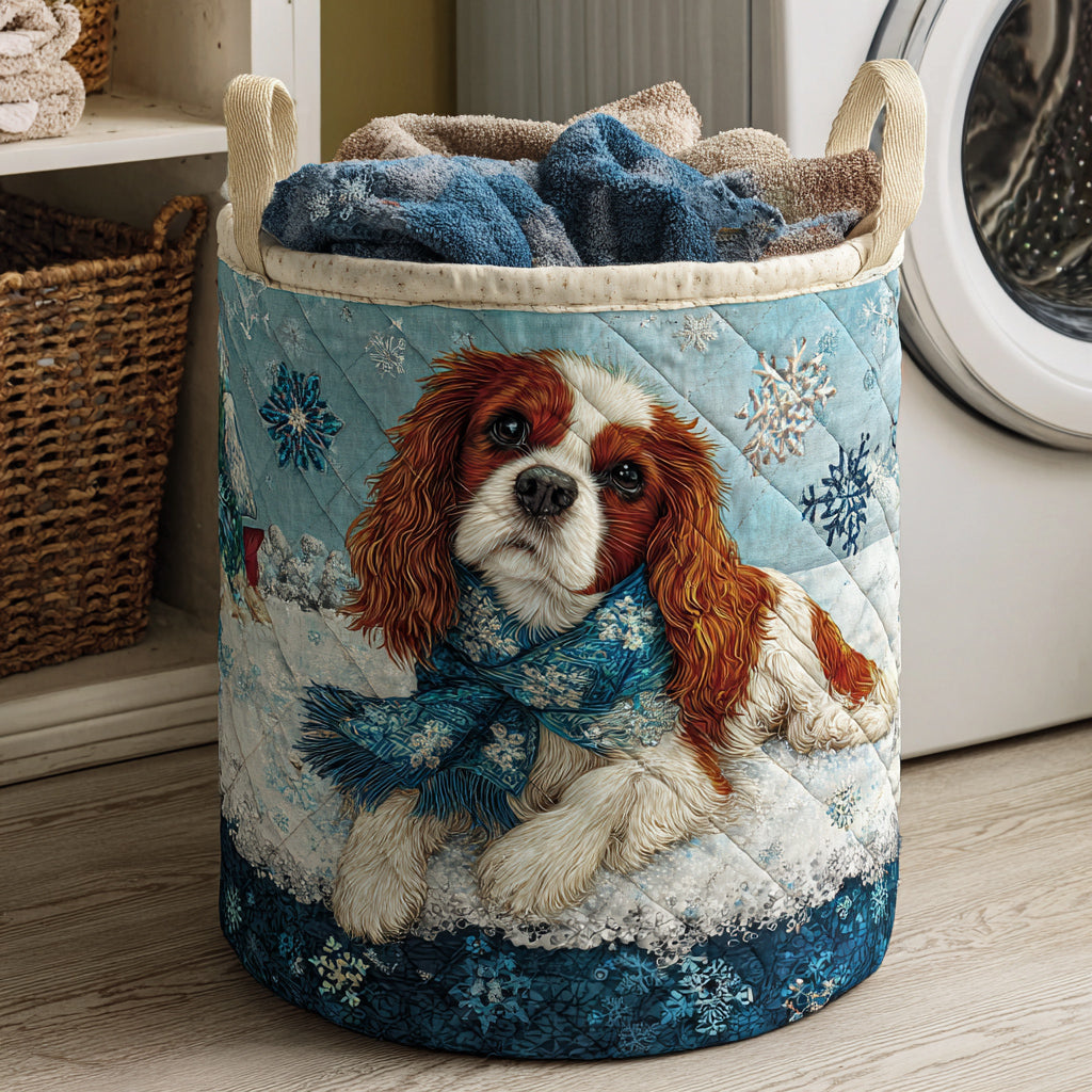 Cavalier Winter Scarf Quilted Laundry Basket NCU0HNH458