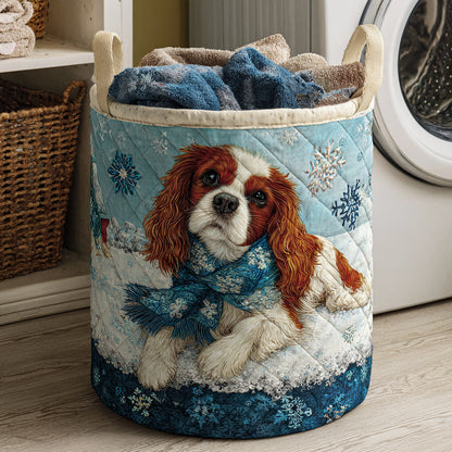 Cavalier Winter Scarf Quilted Laundry Basket NCU0HNH458