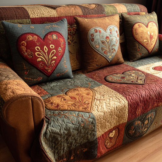 Cedar Bloom Quilted Sofa Cover NCU0NTD1249