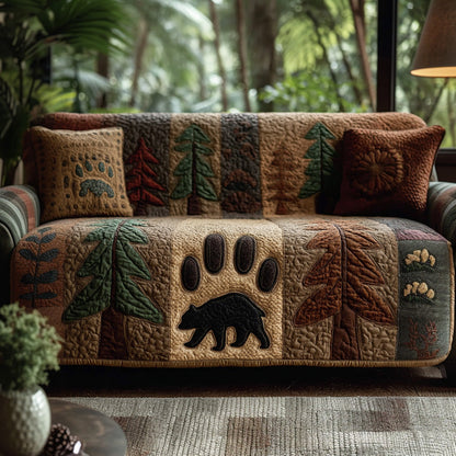 Cedar Grove Bear Quilted Sofa Cover NCU0PTT2634