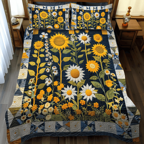 Celestial Garden 3-Piece Quilted Bedding Set NCU0TH1000