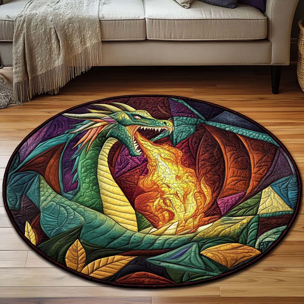 Celestial Roar Quilted Round Mat NCU0NT1313