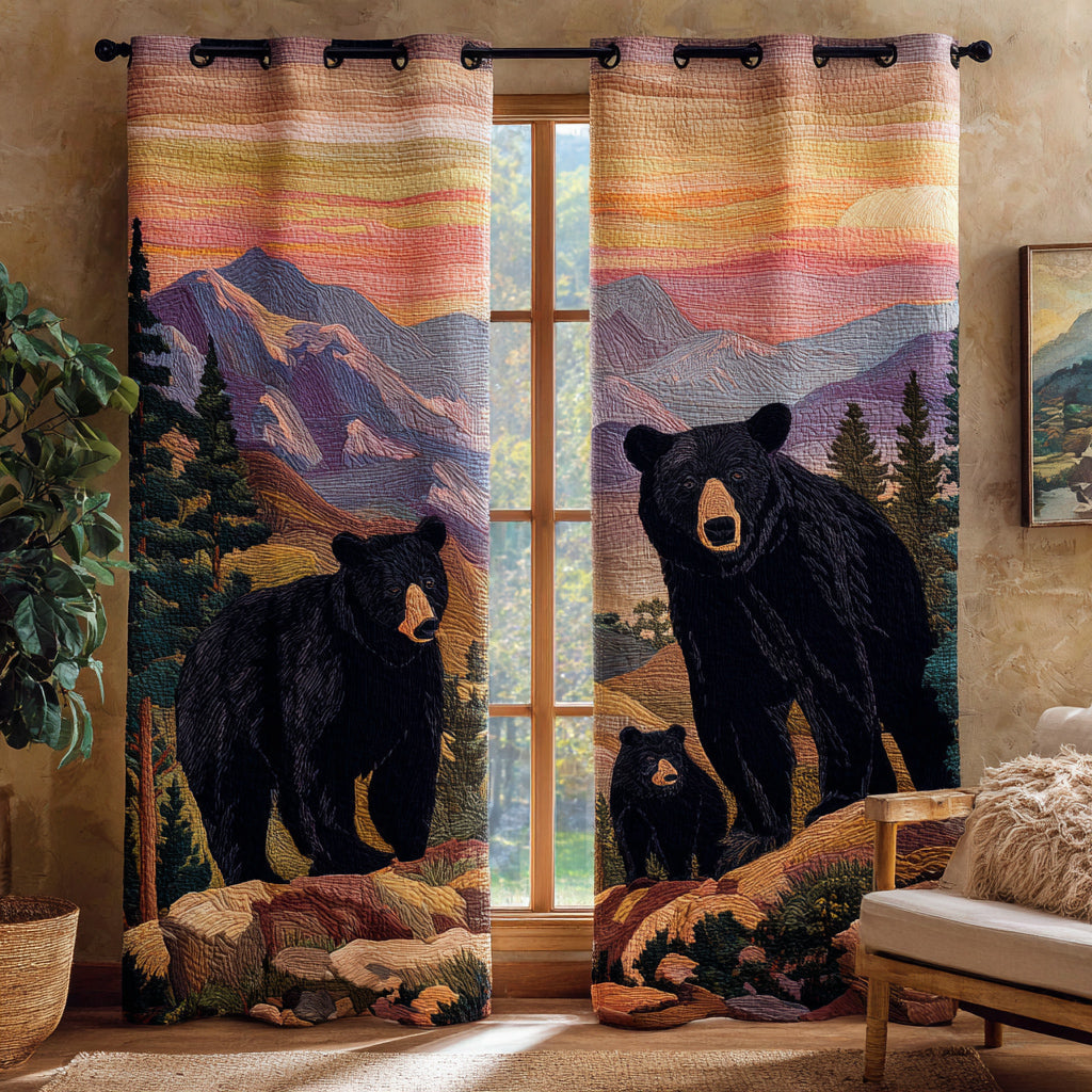 Celestial Bear Night Quilted Curtains NCU0HNH772