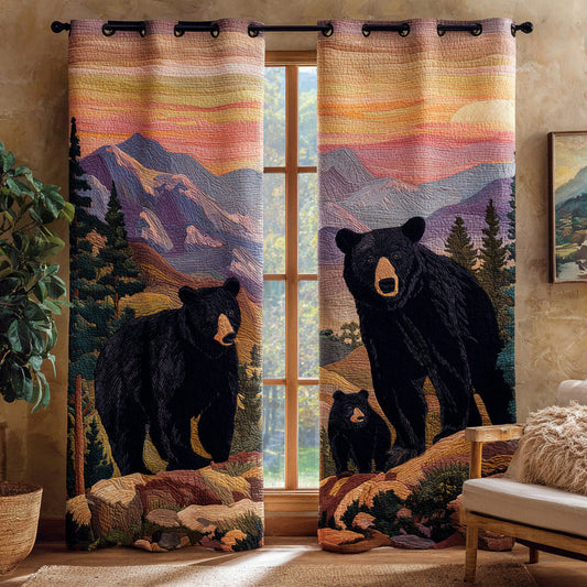 Celestial Bear Night Quilted Curtains NCU0HNH772
