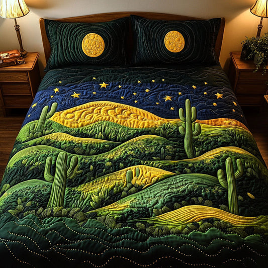 Celestial Cacti 3-Piece Quilted Bedding Set NCU0NNT348