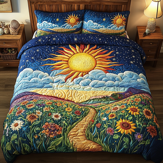Celestial Garden 3-Piece Quilted Bedding Set NCU0PVL024