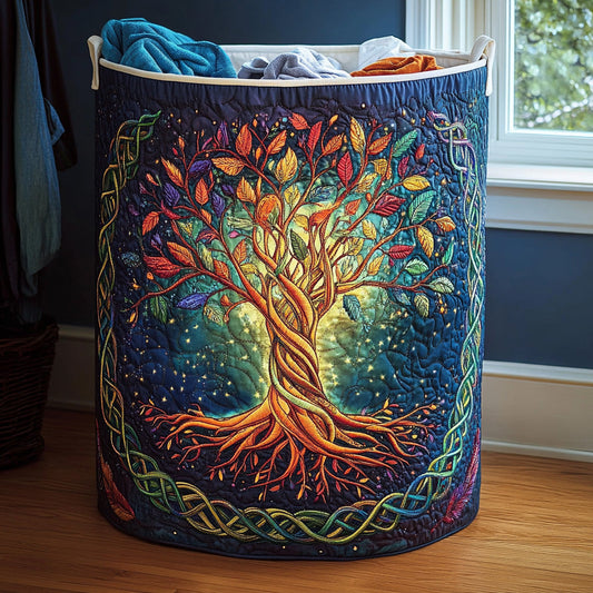 Celestial Oak Quilted Laundry Basket NCU0PVL623