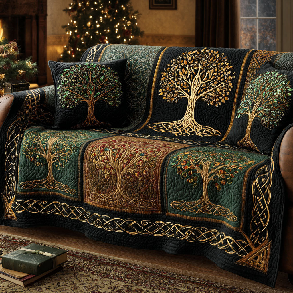 Celestial Tree Quilted Sofa Cover NCU0TV576