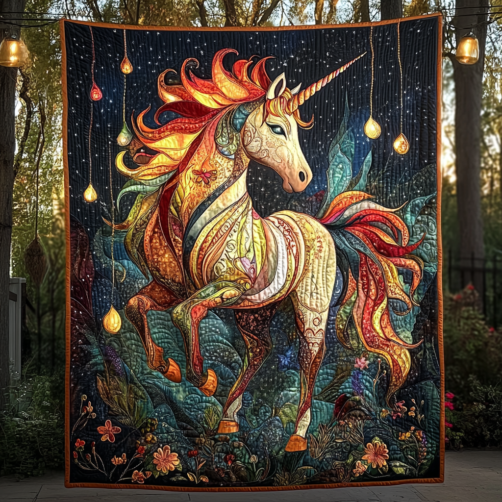 Celestial Unicorn Quilted Blanket NCU0DK888
