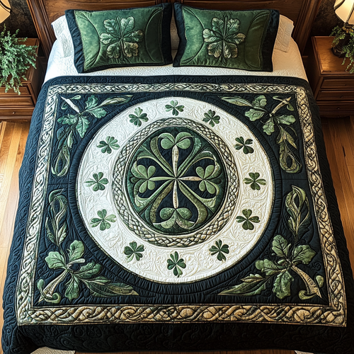 Celtic Shamrock Dreams 3-Piece Quilted Bedding Set NCU0TL2028